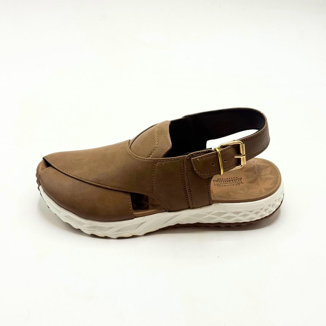 Peshawari Chappal with Sneaker Sole (Earth Brown)